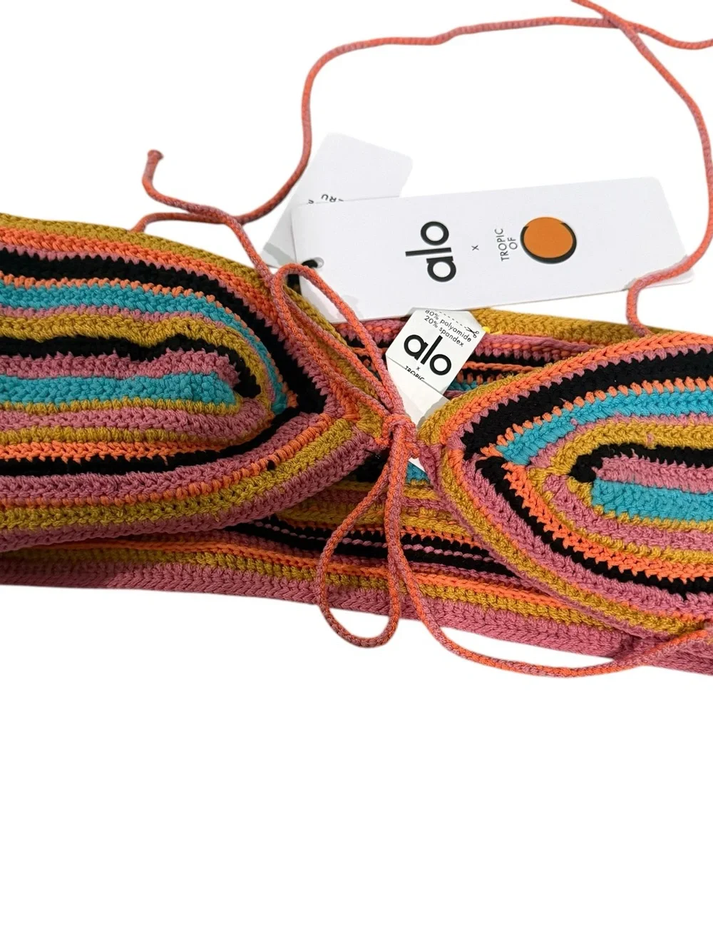 ALO x Tropic of C Crochet Bandeau in Sunset Stripe — Small